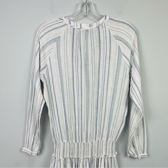 RAILS JASMINE STRIPE DRESS LONG SLEEVE LINEN BLEND IMETALLIC FIJI STRIPE REVOLVE - Picture 11 of 16